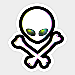 Alien Crossbones Sticker